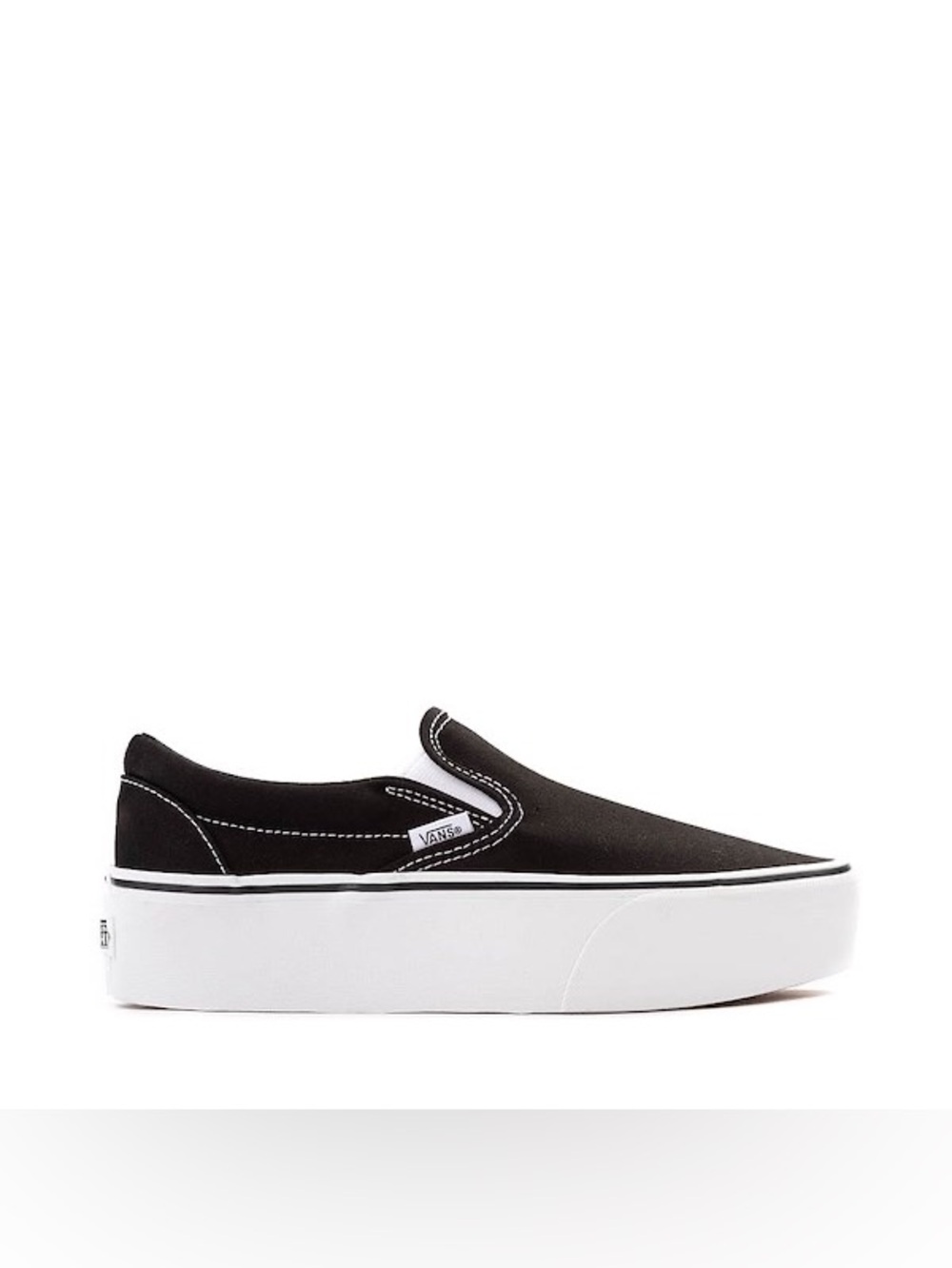 NWOT VANS stackform/platform black/white slip ons!